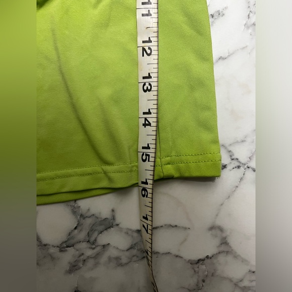 Lime green tank top bustier milkmaid Y2k brat crop top womens small bei si dun - Picture 3 of 6